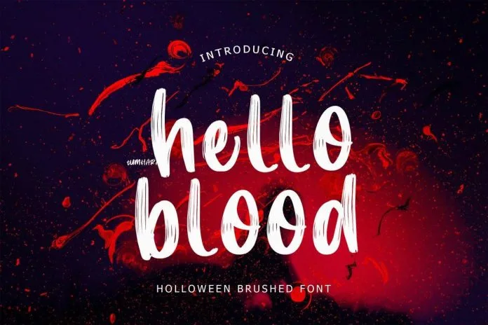 Hello Blood Helloween Brush Font