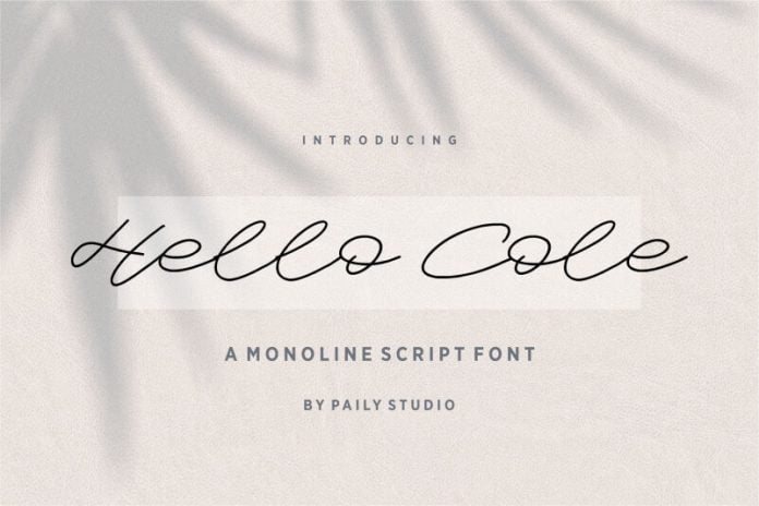 Hello Cole - A Monoline Script Font