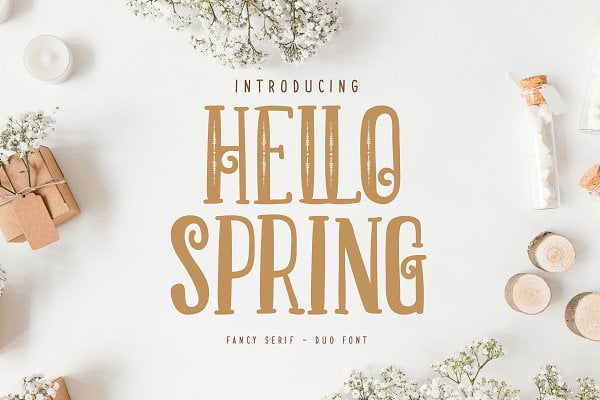 Hello Spring Fancy Serif Duo Font
