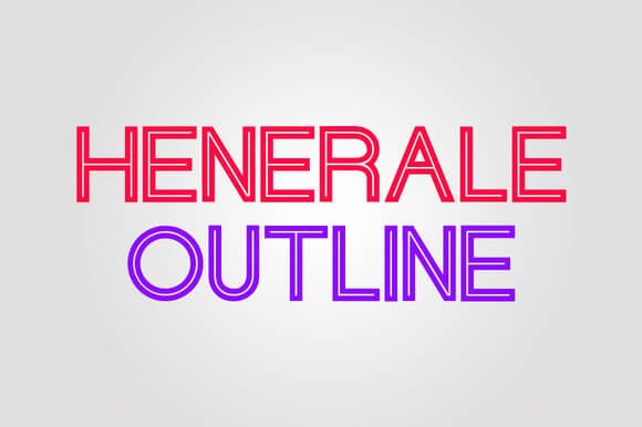 Henerale Outline Font