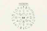 Hiatus Brush Font & Illustrations