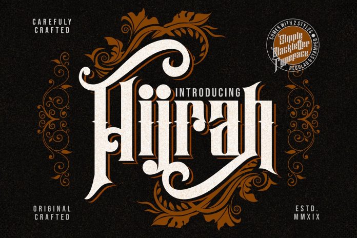Hijrah - Blackletter Typeface Font