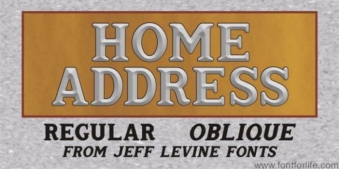 Home Address JNL Font