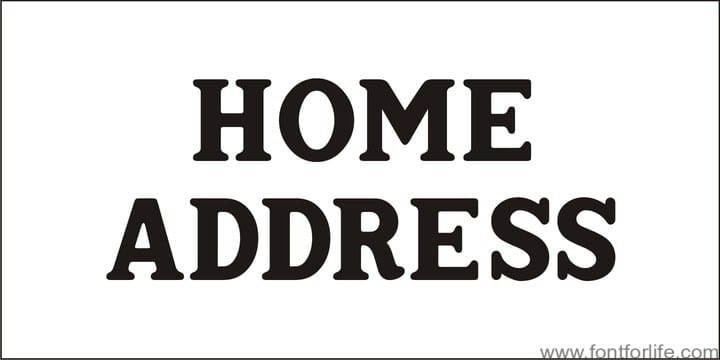 Home Address JNL Font