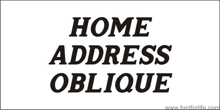 Home Address JNL Font