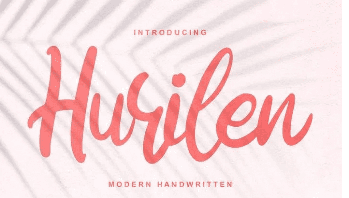Hurilen Modern Handwritten Script Font