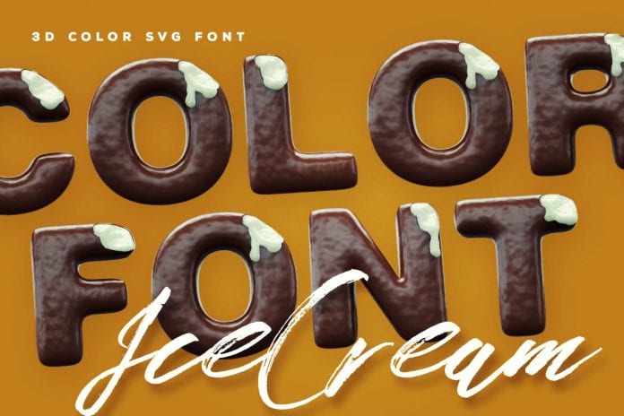 Ice Cream 3D Color SVG Font