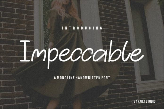 Impeccable - A Monoline Handwritten Font