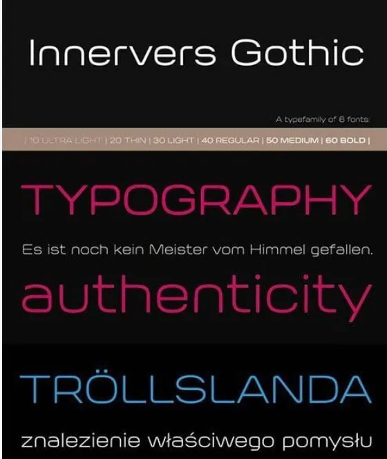 Innevers gothic family Font