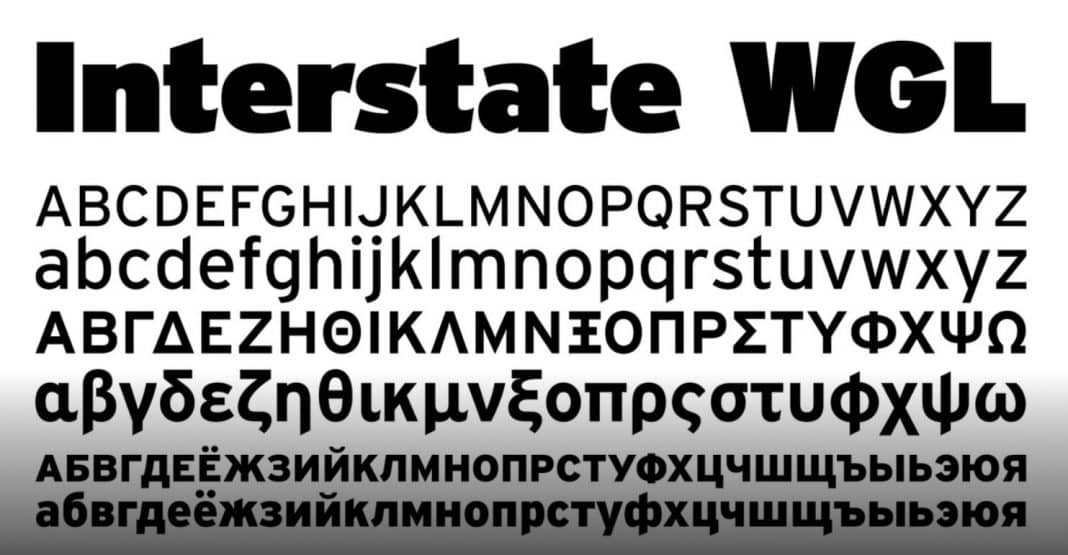 Interstate WGL (2020 update) font
