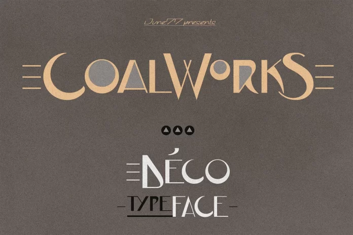 JVNE CoalWorks - ArtDeco Typeface Font