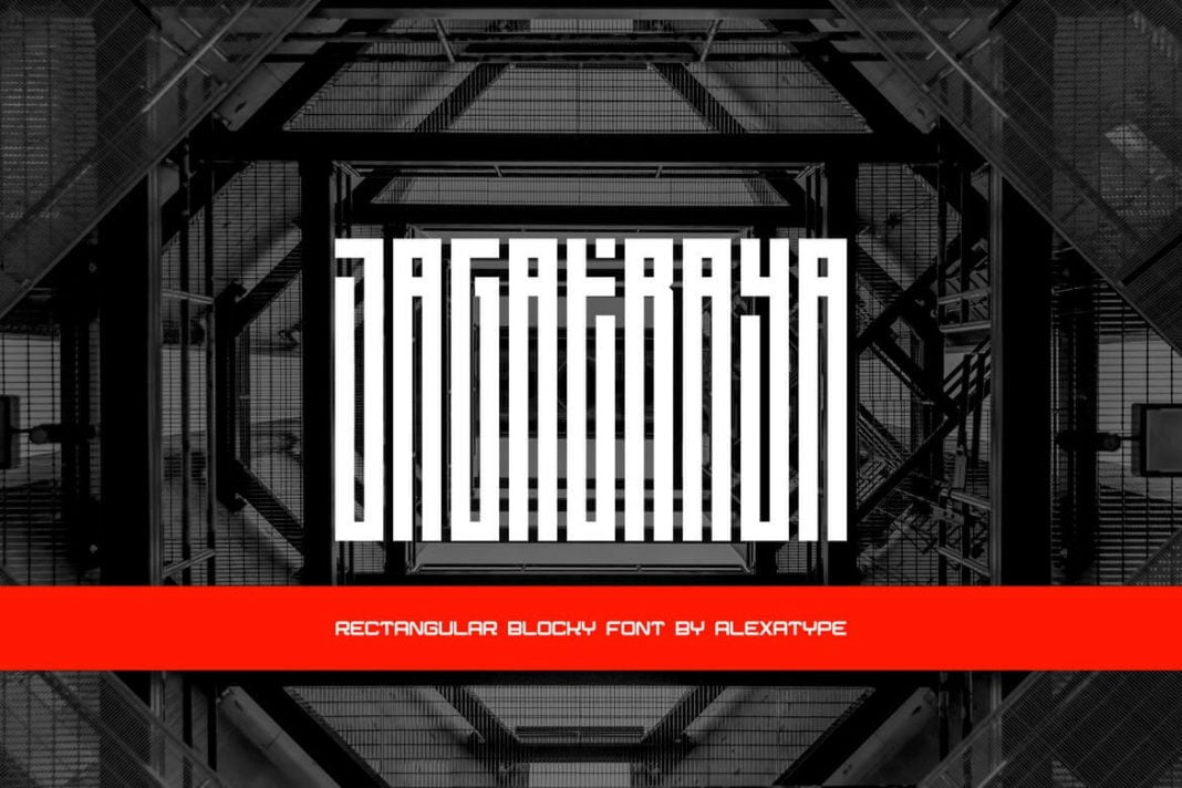 Jagatraya - Rectangular Tall Blocky Font