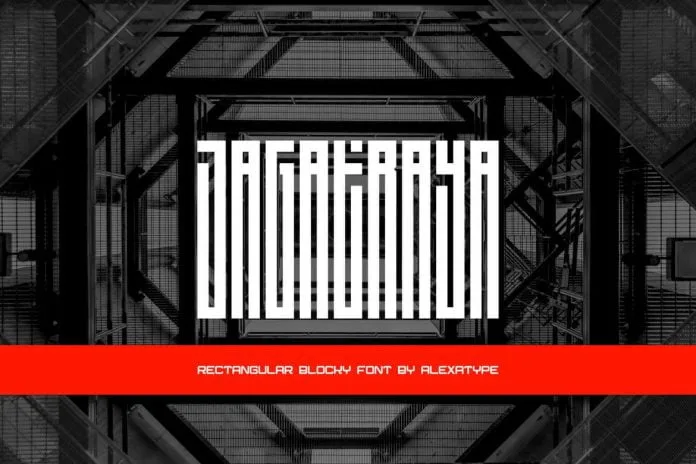 Jagatraya - Rectangular Tall Blocky Font