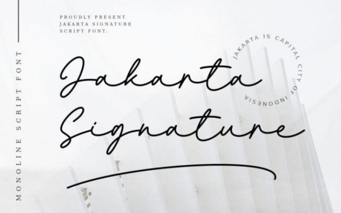 Jakarta Signature - Monoline Script Font