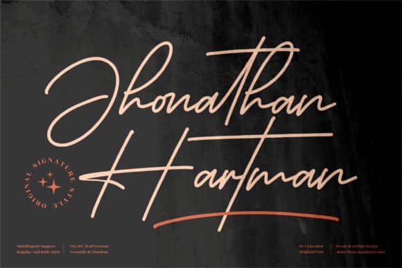 Jhonathan Hartman Script - Refined Signature Font