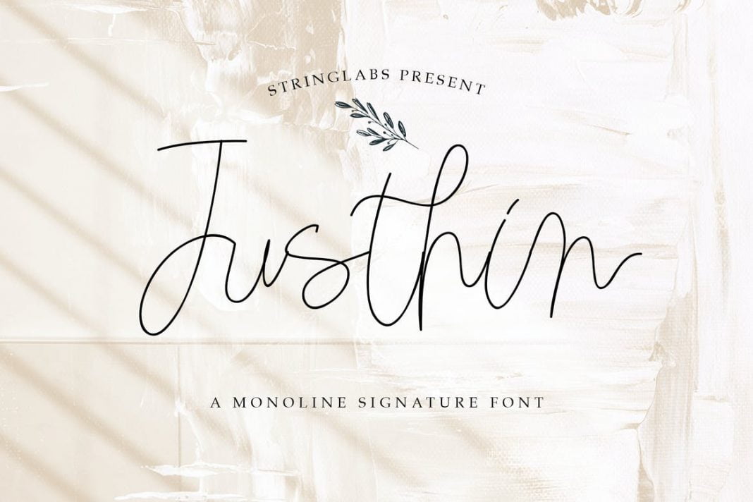 Justhin - Monoline Signature Font