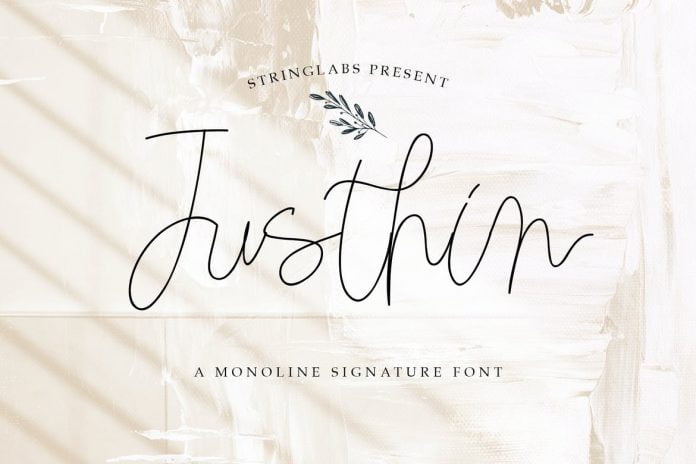 Justhin - Monoline Signature Font