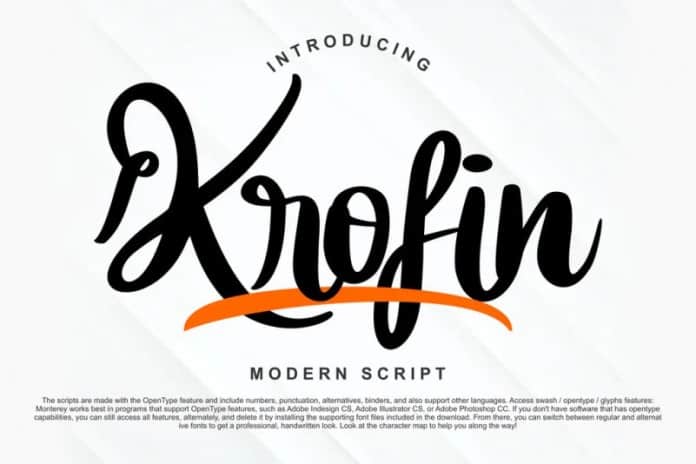 Krofin Modern Script Font