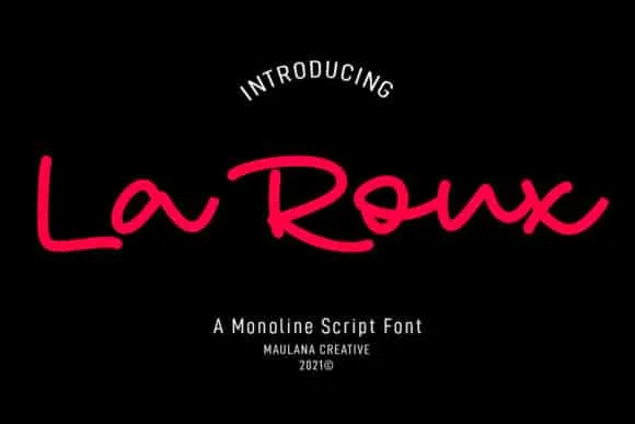 La Roux Monoline Script Font
