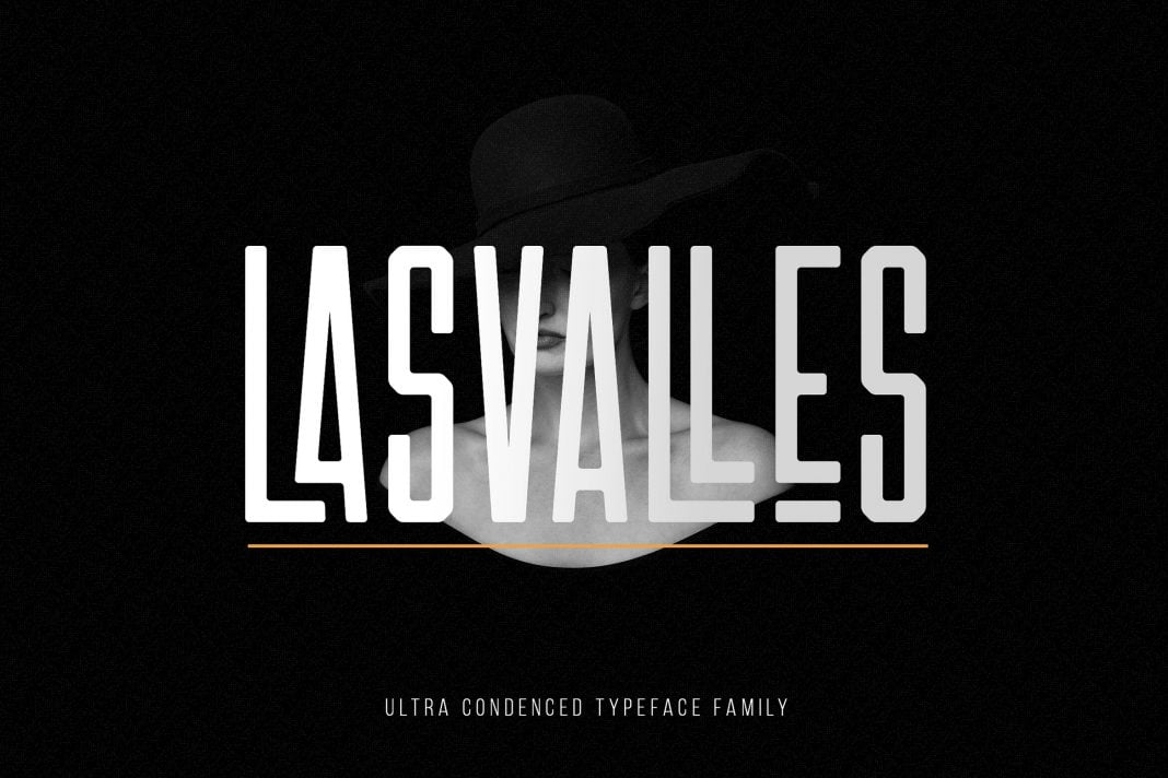 Las Valles Ultra Condensed Typeface 4 Fonts