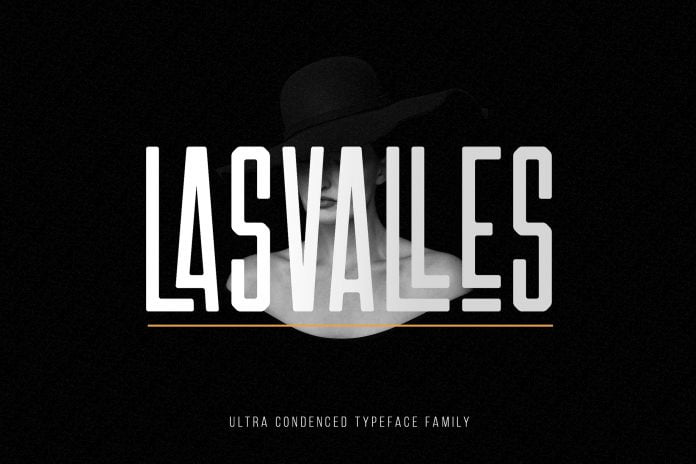Las Valles Ultra Condensed Typeface 4 Fonts