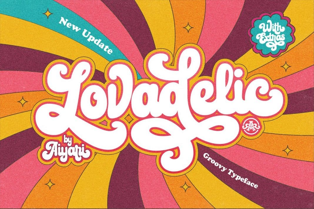 Lovadelic Retro Styled Script + Extras Font Family