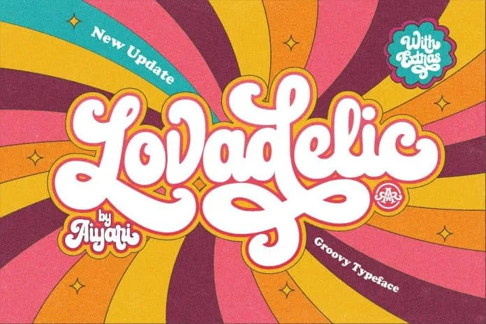 Lovadelic Retro Styled Script + Extras Font Family