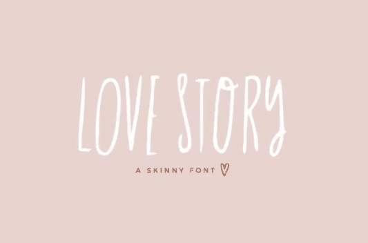 Love Story Skinny Font