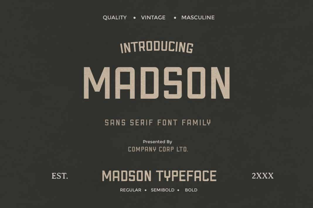 Madson - Masculine modern Typeface