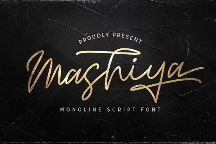 Mashiya - Monoline Script Font