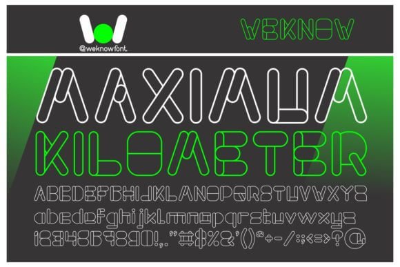 Maximum Kilometer Font