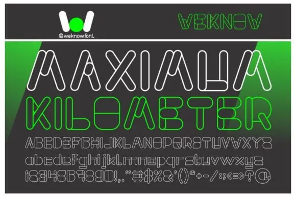 Maximum Kilometer Font