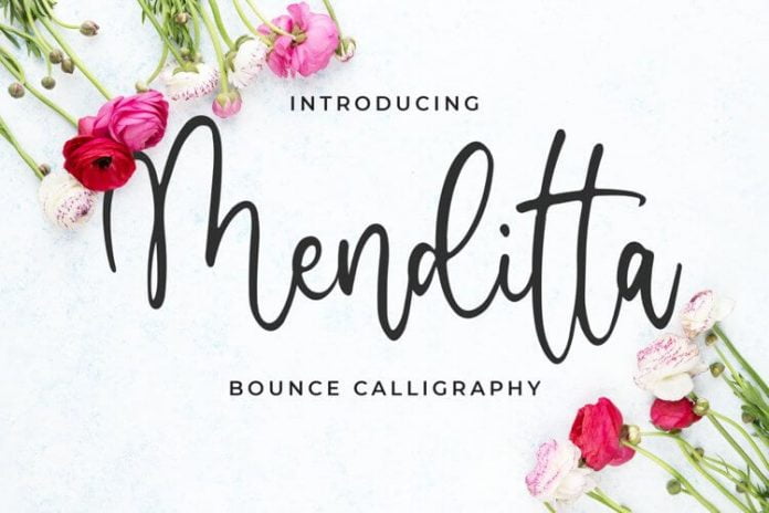 Menditta - Bounce Calligraphy Font
