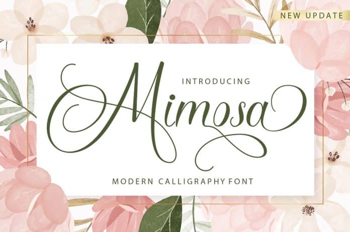 Mimosa Script Font