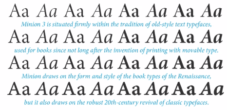 Minion 3 Font Families