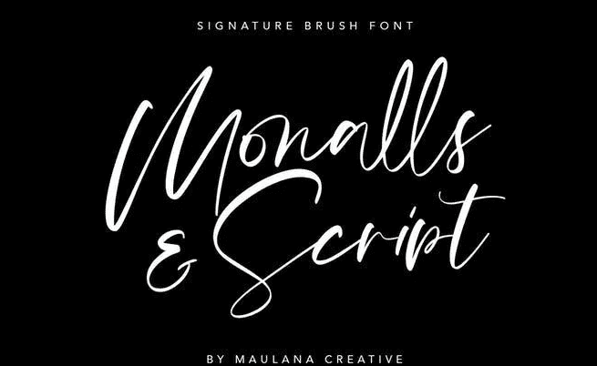 Monalls Script Signature Brush Font