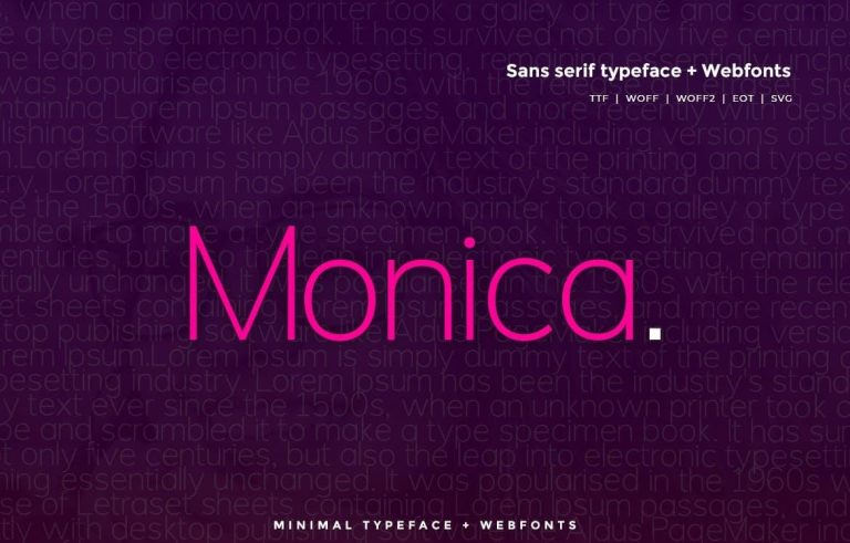 Monica – Modern Typeface + WebFonts Free Download