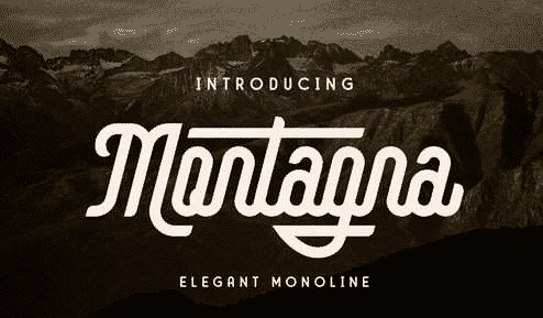 Montagna - Elegant Monoline Font