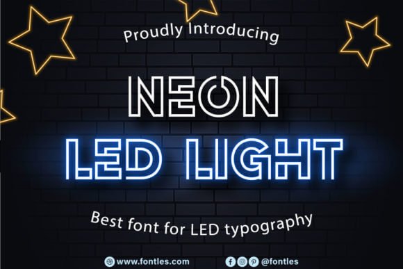 Neon Led Light Font