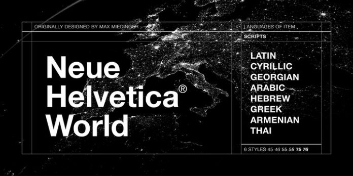 Neue Helvetica World - Complete Family 6 Styles Font