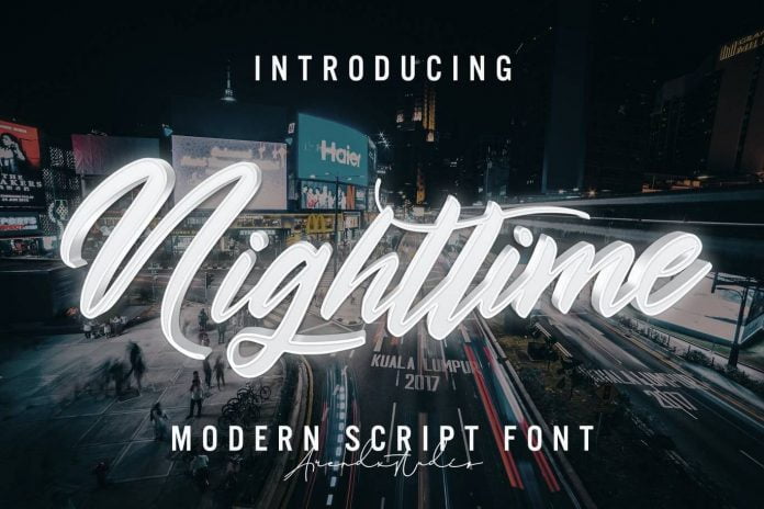 Nighttime - Modern Script Font