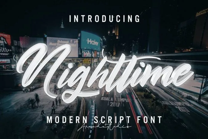 Nighttime - Modern Script Font