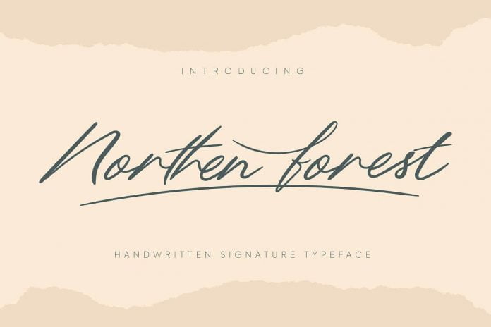 Northern Forest Handwritten Signature Typeface Font
