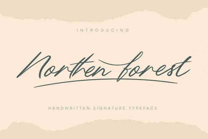 Northern Forest Handwritten Signature Typeface Font