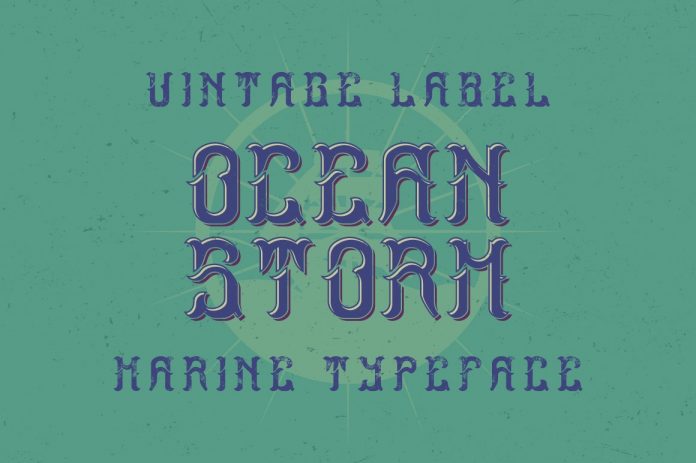 Ocean Storm label font