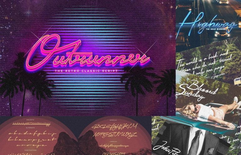 Outrunner 80’s Retro Script Font Free Download