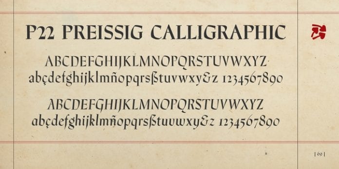 P22 Preissig Calligraphic Font