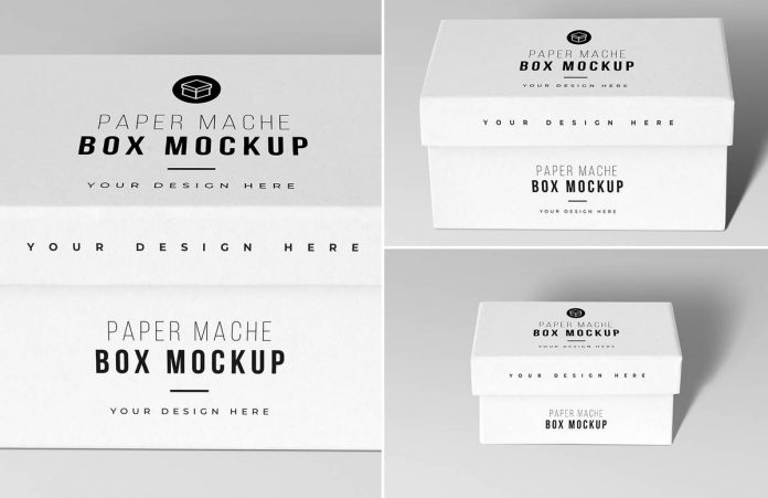 Paper Mache Craft Box Mockups Font