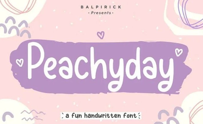 Peachyday YH - Display Handwriting Font