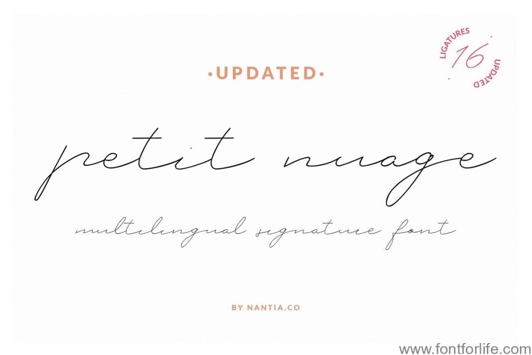 Petit Nuage Signature Font
